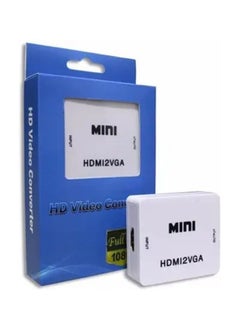 Mini HDMI to VGA Converter 1080P Audio Video Signal Output HDMI2VGA Converter for PS3 XBOX360 Blu-ray DVD Set-top Boxes PC Laptop to HDTV Projector