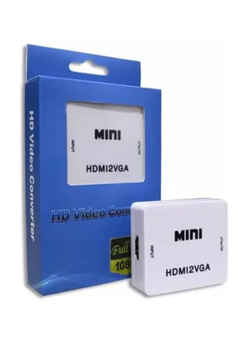 Terabyte Mini HDMI to VGA Converter 1080P Audio Video Signal Output HDMI2VGA Converter for PS3 XBOX360 Blu-ray DVD Set-top Boxes PC Laptop to HDTV Projector  - Image 1