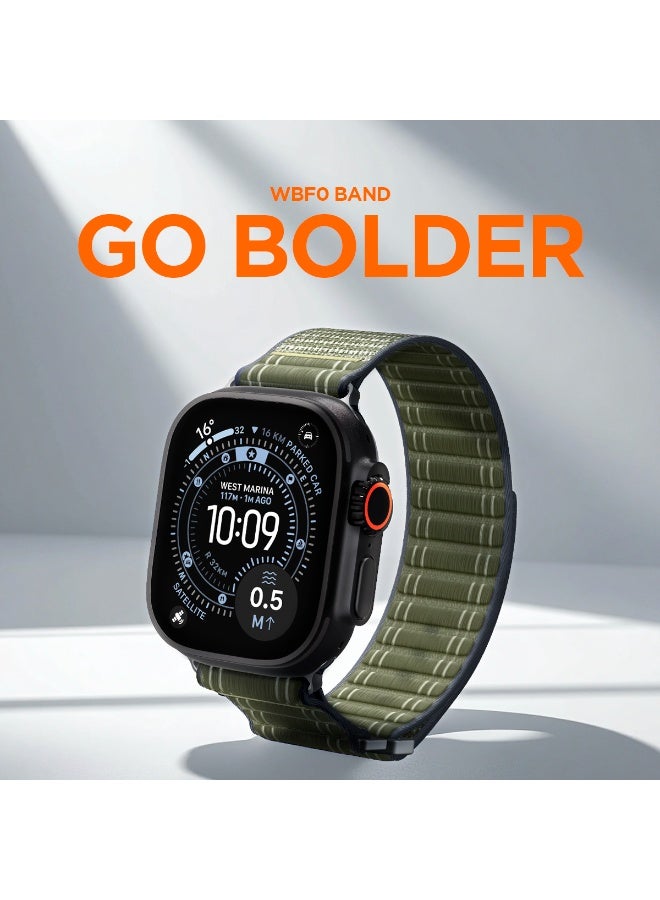 Spigen WBF0 Apple Watch Band for Apple Watch Ultra 3/2/1 49mm, Series 11/10 46mm, 9/8/7 45mm, SE3/SE2/SE/6/5/4 44mm, 3/2/1 42mm Lightweight Fabric Strap - Green - Image 2