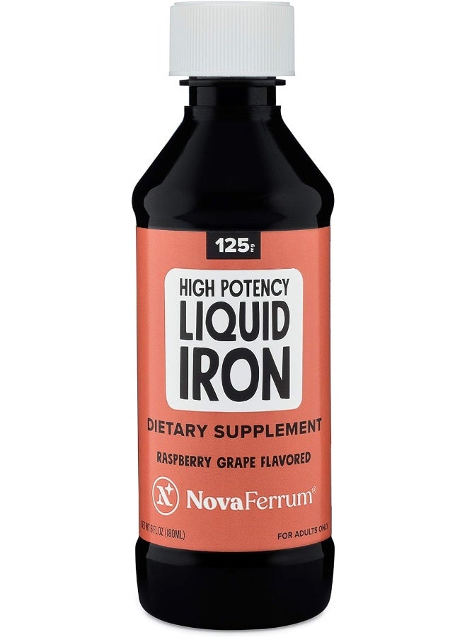 NovaFerrum 125 High Potency Liquid Iron Supplement for Adults, 6 fl oz (180 mL) - Image 2