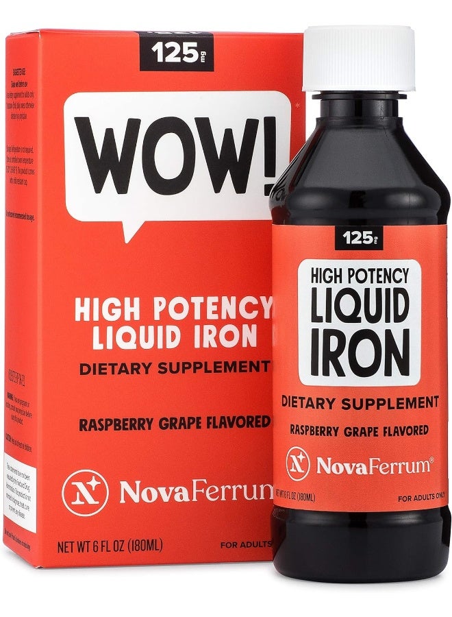 NovaFerrum 125 High Potency Liquid Iron Supplement for Adults, 6 fl oz (180 mL) - Image 1