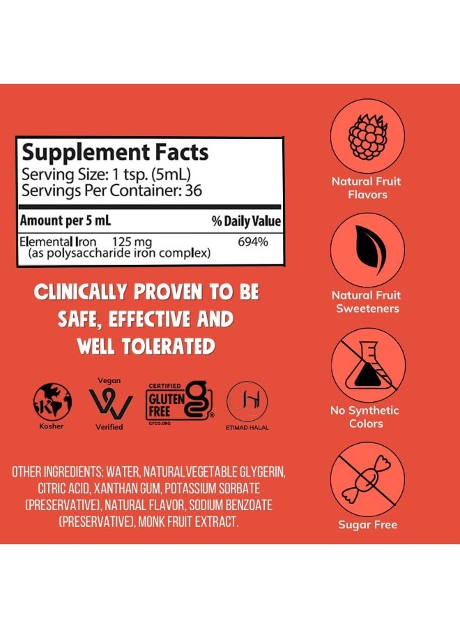 NovaFerrum 125 High Potency Liquid Iron Supplement for Adults, 6 fl oz (180 mL) - Image 3