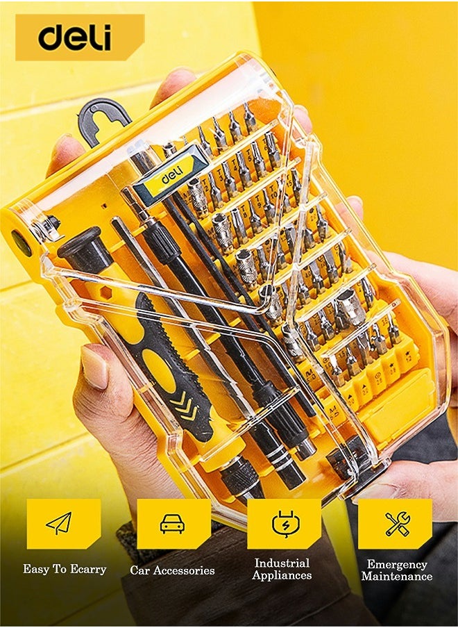 Deli 45 Piece Precision Screwdriver Set, Non-slip Handle Portable Repair Tool For Phone Watch Camera Laptop  - Image 2