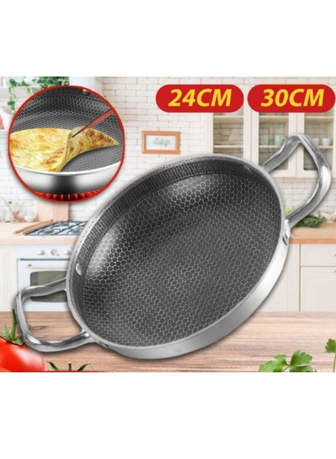 Non-stick heat resistant frying pan with handles Size: 24 cm - Image 3