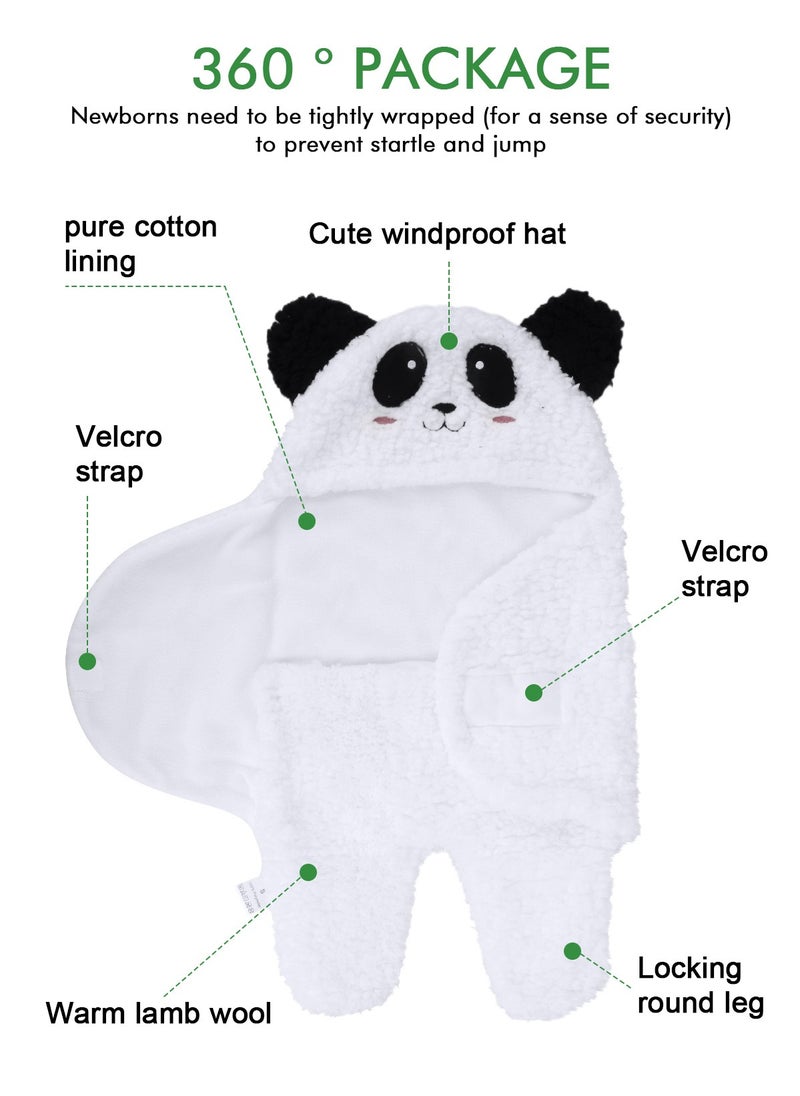 URbazaar Baby Swaddle Blanket - Essential Newborn Plush Wrap Sleeping Bag and Receiving Blanket - Cute Panda Infant Clothes - Perfect for Boys and Girls  - Image 2