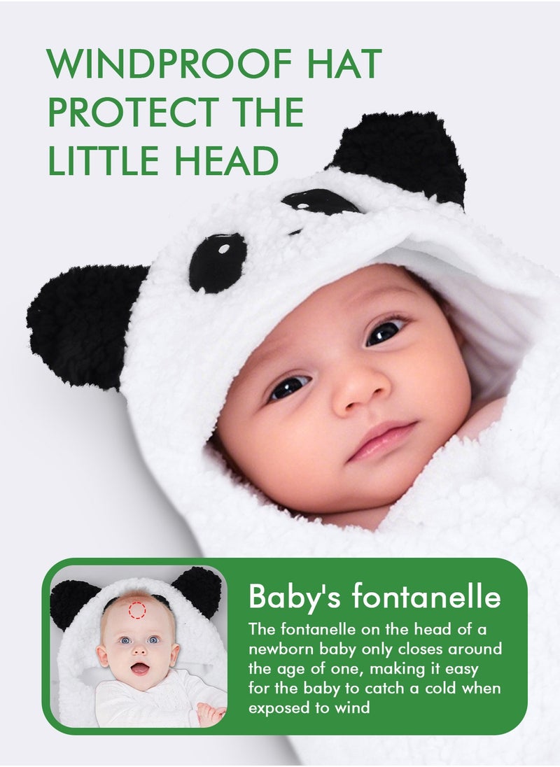 URbazaar Baby Swaddle Blanket - Essential Newborn Plush Wrap Sleeping Bag and Receiving Blanket - Cute Panda Infant Clothes - Perfect for Boys and Girls  - Image 4