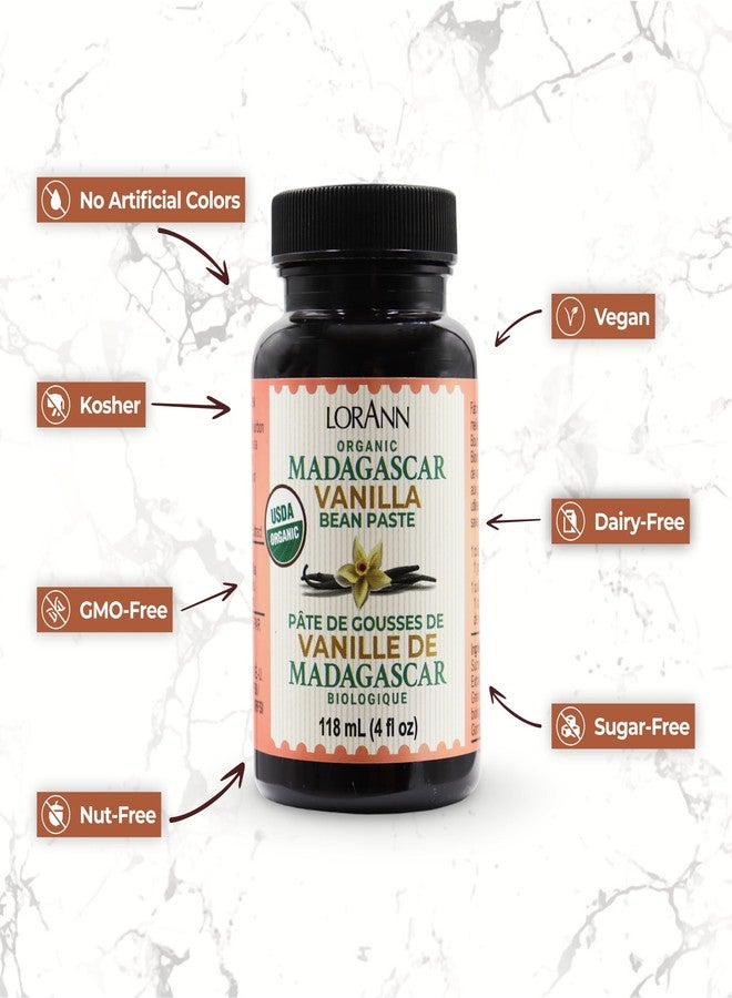 LorAnn Oils LorAnn Organic Pure Madagascar Vanilla Bean Paste 4oz (118ml) - Rich Flavor, Real Seeds, Ideal for Baking, Desserts, Cooking, Pure Madagascar Bourbon Vanilla, Gluten-Free, Non-GMO - Image 4