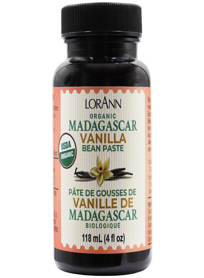 LorAnn Oils LorAnn Organic Pure Madagascar Vanilla Bean Paste 4oz (118ml) - Rich Flavor, Real Seeds, Ideal for Baking, Desserts, Cooking, Pure Madagascar Bourbon Vanilla, Gluten-Free, Non-GMO - Image 1