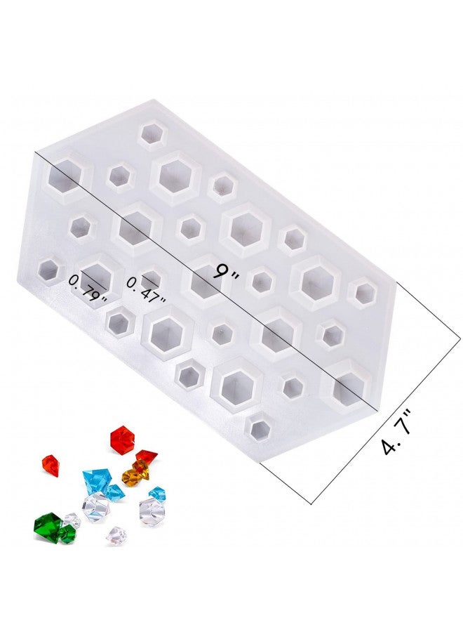 DD-life 2PCS 3D Diamond Gem Silicone Mold, Clear Silicone Mold for Making Clay Resin Epoxy Crafting Projects - Image 1