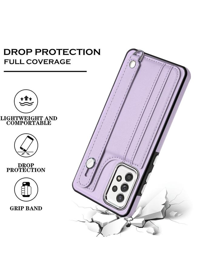 اس-توب جراب هاتف جلدي مقاوم للصدمات لهاتف Samsung Galaxy A32 4G مع حزام معصم - Image 4