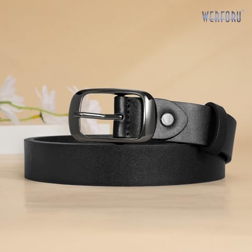 Werforu Plus Size Belt for Women Leather Belt with Metal Buckle Ladies Casual Belt for Jeans Pants - Image 4
