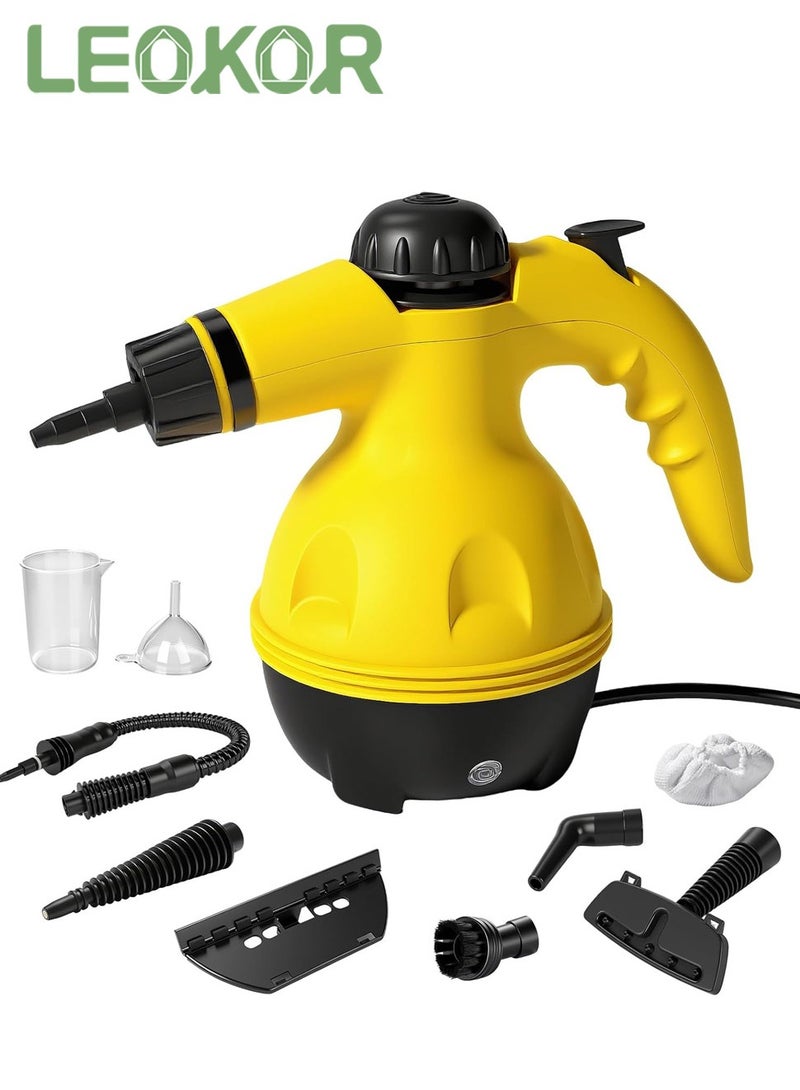 ليوكور منظف ​​بخاري محمول عالي الضغط متعدد الوظائف وعالي الحرارة مع 9 قطع ملحقات للمطبخ والأريكة والحمام والسيارة والنافذة - Image 1