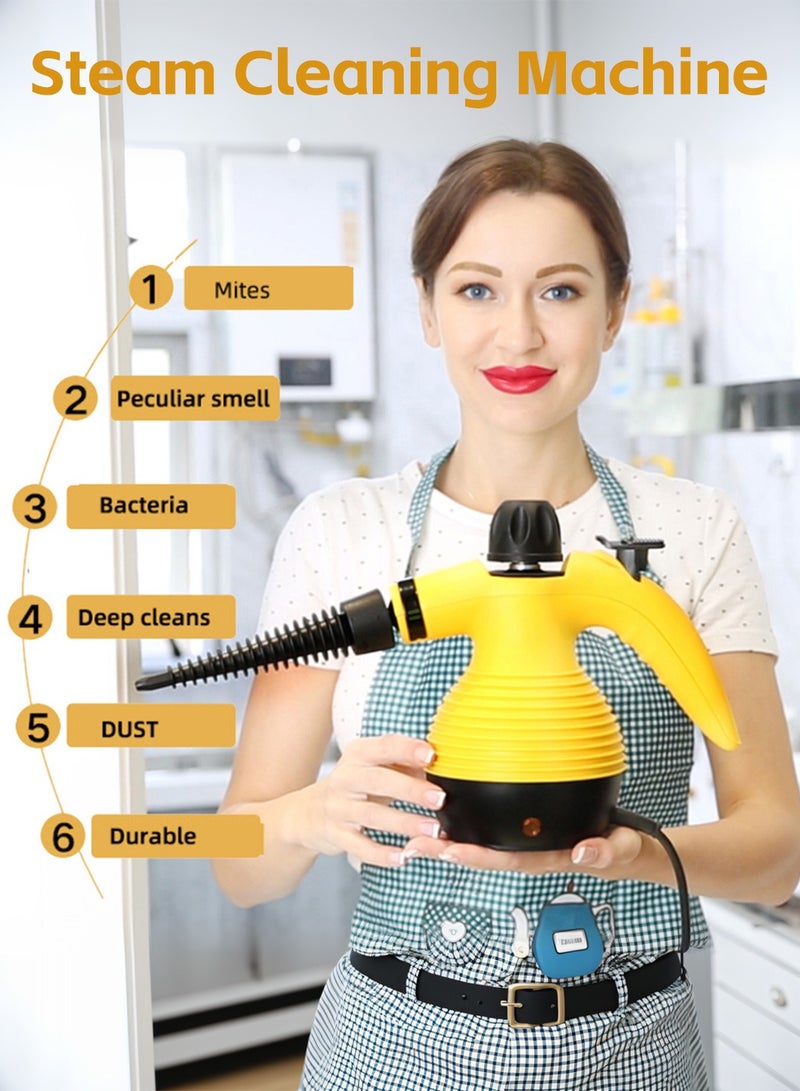 ليوكور منظف ​​بخاري محمول عالي الضغط متعدد الوظائف وعالي الحرارة مع 9 قطع ملحقات للمطبخ والأريكة والحمام والسيارة والنافذة - Image 5