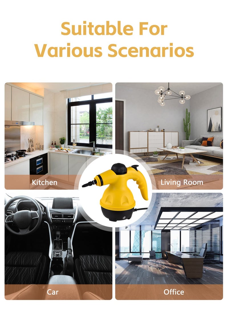 ليوكور منظف ​​بخاري محمول عالي الضغط متعدد الوظائف وعالي الحرارة مع 9 قطع ملحقات للمطبخ والأريكة والحمام والسيارة والنافذة - Image 4