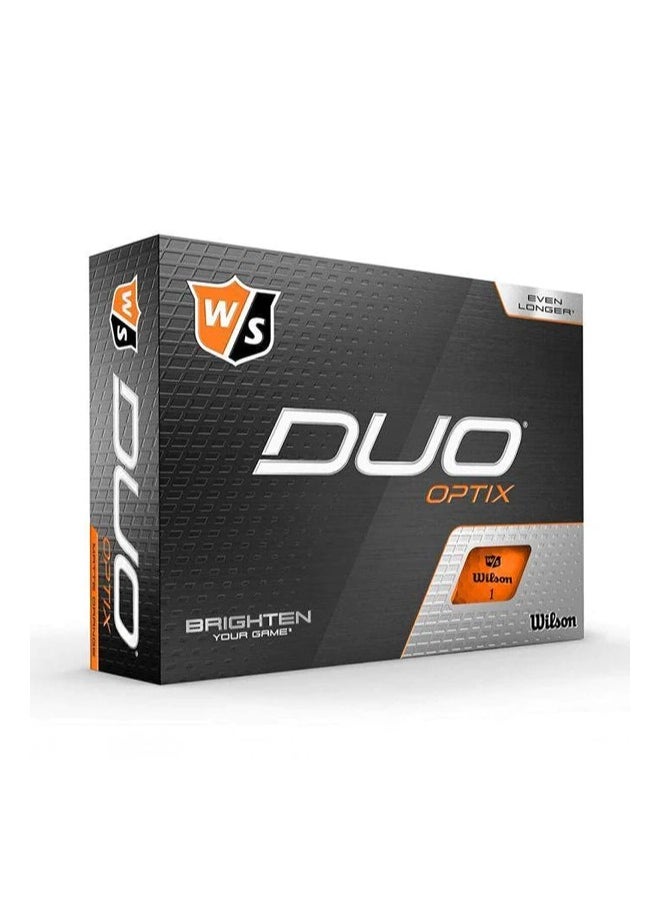 Wilson Golf Balls Duo Optix Orange 12 Ball  - Image 1