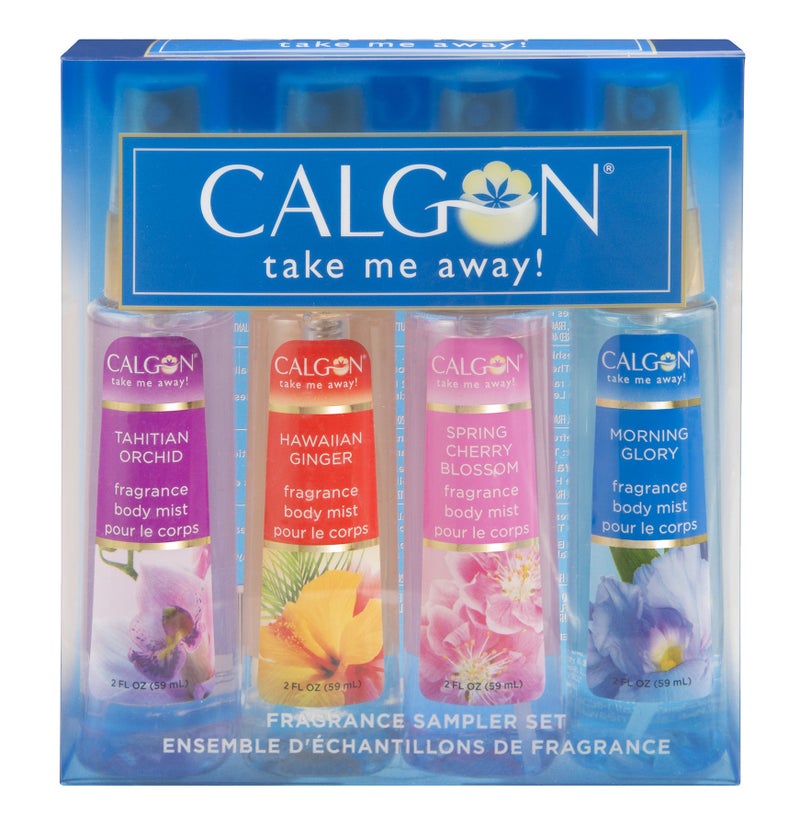 Calgon Take Me Away 4 Pc Gift Set (Refreshing Body Mist 2.0 Oz Of Spring Cherry Blossom Hawaiian Ginger Morning Glory Tahitian Orchid) for Women By 2 Fl Oz - Image 1