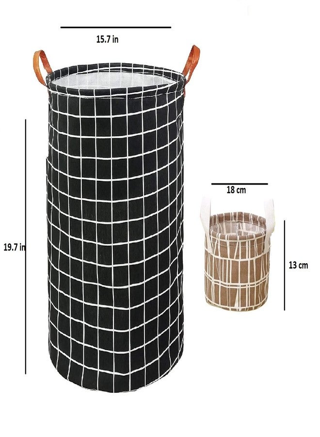 Aeoss Clothes Laundry Hamper Storage Bin Large Collapsible Storage Basket Canvas for Home Bedroom Nursery Room SET OF 2PCS - Image 5