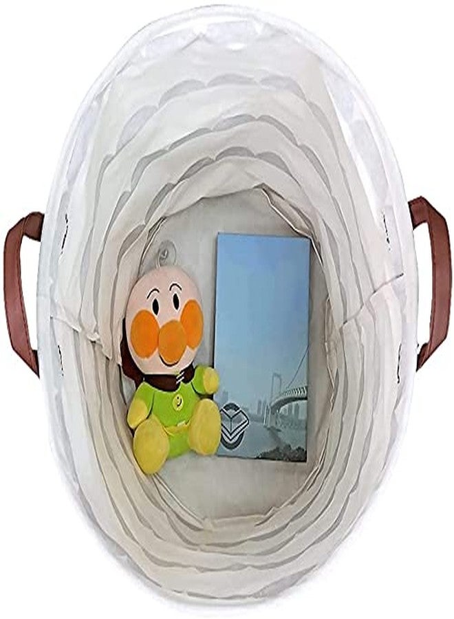 Aeoss Clothes Laundry Hamper Storage Bin Large Collapsible Storage Basket Canvas for Home Bedroom Nursery Room SET OF 2PCS - Image 3