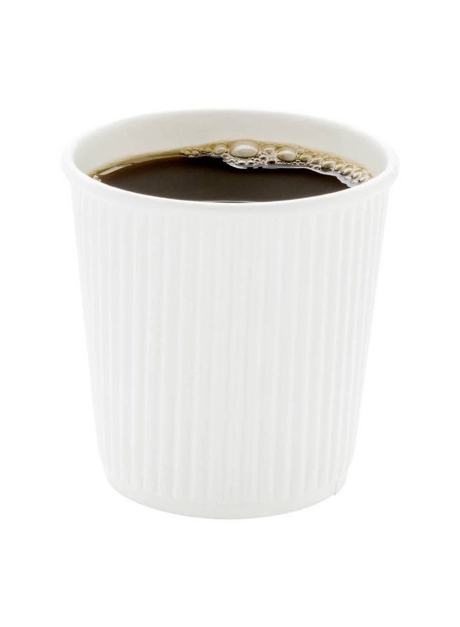 Restaurantware أكواب قهوة ورقية ذات جدران مموجة سعة 4 أونصات من رستورانتوير، 500 كوب ورقي معزول أبيض بتصميم حافة مطوية، الأغطية تباع بشكل منفصل للمشروبات الساخنة مثل الشاي، الشوكولاتة الساخنة والمزيد - Image 2