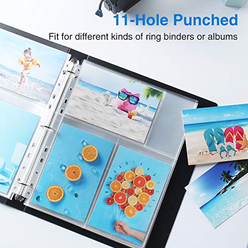 Sooez 30 Pack 4x6 Photo Sleeves for 3 Ring Binder (180 Pictures), Heavy Duty Plastic Album Refill Pages, Clear Archival Sheets 8.5x11 - Image 3