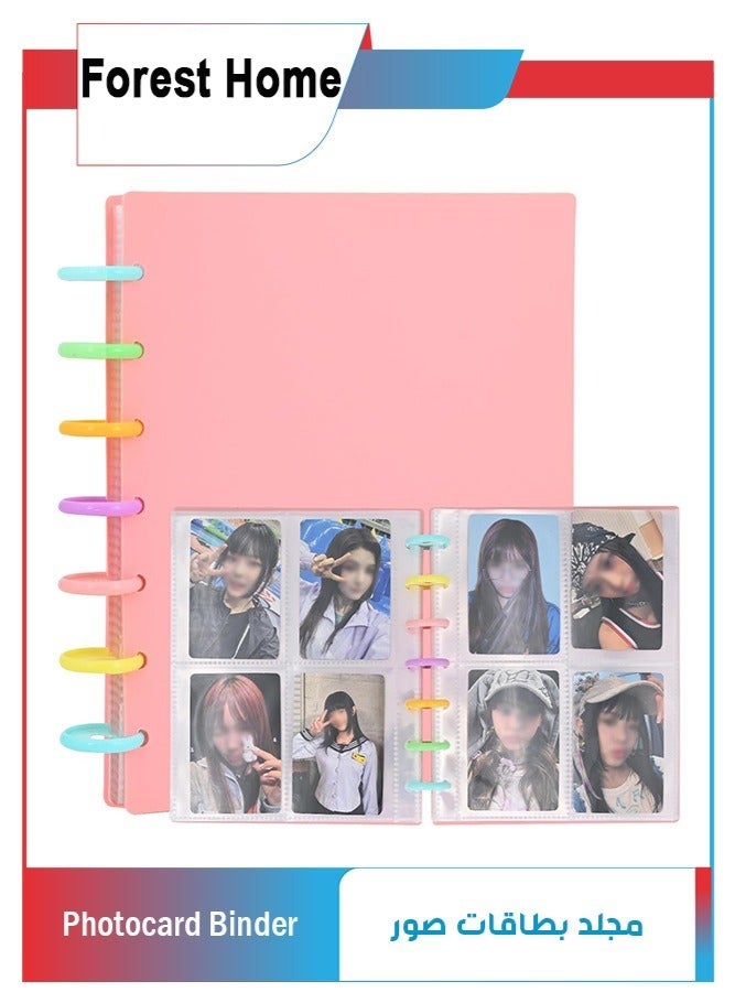 منزل الغابة حافظة بطاقات صور كيبوب مقاس 3 انش مع 30 صفحة داخلية، البوم صور بولارويد 2×3، زهري - Image 1