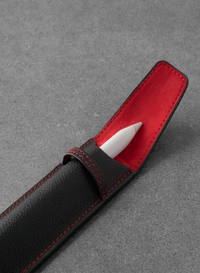 TORRO Pencil Sleeve Compatible with Apple Pencil Pro/USB-C / 1st / 2nd Generation - Genuine Leather Apple Pencil Case with Microfiber Lining (Black) - Image 2
