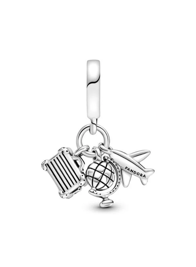 PANDORA Airplane, Globe & Suitcase Dangle Charm