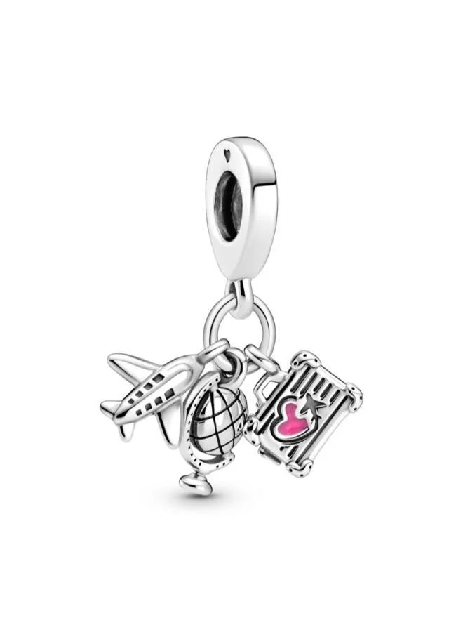 PANDORA Airplane, Globe & Suitcase Dangle Charm