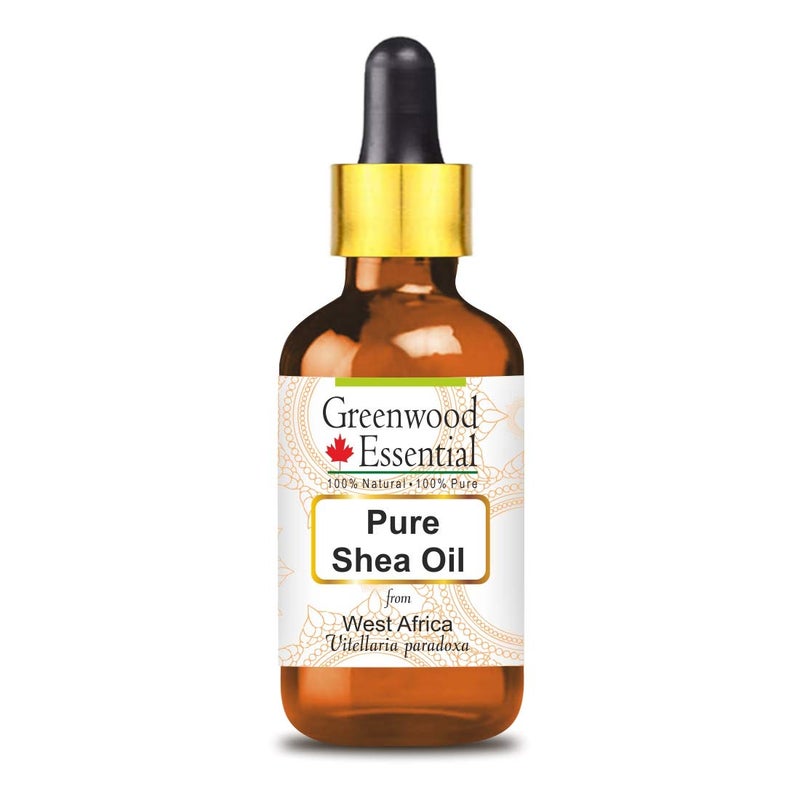 Greenwood Essential Greenwood Essential Shea Oil Vitellaria paradoxa with Glass Dropper  Infused  Pure  NonSticky  Lightweight  Rich Texture  For Skin  Hair Routines  Men  Women  100ml  - Image 1