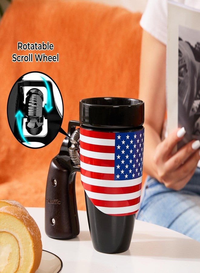 Pukomc Novelty Ceramic Coffee Mug, Birthday Gifts for Men and Women, fathers gifts, Coffee Mugs for Men (16OZ) (Black & Flag) - Image 5