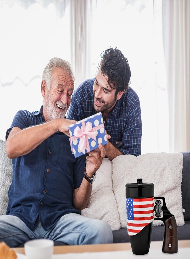 Pukomc Novelty Ceramic Coffee Mug, Birthday Gifts for Men and Women, fathers gifts, Coffee Mugs for Men (16OZ) (Black & Flag) - Image 2