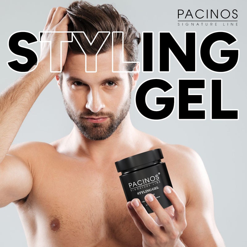 Pacinos Hair Gel for Men - Firm Hold with Flexible Styling - High Shine Wet Look Finish - Easy to Rinse Water Based Formula - No Flakes - Suits All Hair Types - Style Stays in Place All Day - 16 oz - Image 2