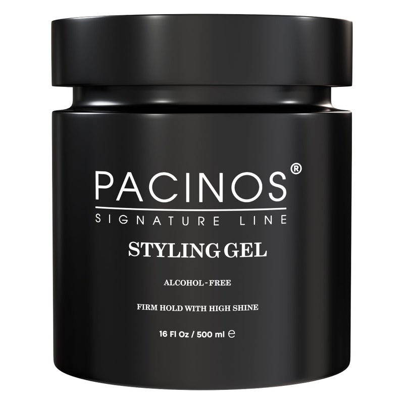 Pacinos Hair Gel for Men - Firm Hold with Flexible Styling - High Shine Wet Look Finish - Easy to Rinse Water Based Formula - No Flakes - Suits All Hair Types - Style Stays in Place All Day - 16 oz - Image 1