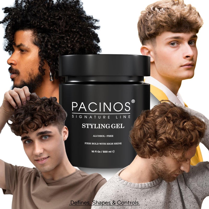 Pacinos Hair Gel for Men - Firm Hold with Flexible Styling - High Shine Wet Look Finish - Easy to Rinse Water Based Formula - No Flakes - Suits All Hair Types - Style Stays in Place All Day - 16 oz - Image 3