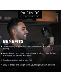 Pacinos Pacinos Hair Gel for Men - Firm Hold with Flexible Styling - High Shine Wet Look Finish - Easy to Rinse Water Based Formula - No Flakes - Suits All Hair Types - Style Stays in Place All Day - 16 oz  - Image 2