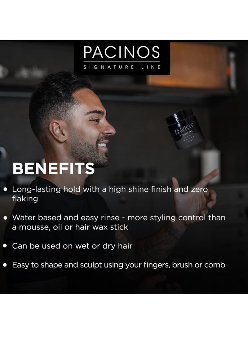 Pacinos Pacinos Hair Gel for Men - Firm Hold with Flexible Styling - High Shine Wet Look Finish - Easy to Rinse Water Based Formula - No Flakes - Suits All Hair Types - Style Stays in Place All Day - 16 oz  - Image 2