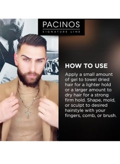 Pacinos Pacinos Hair Gel for Men - Firm Hold with Flexible Styling - High Shine Wet Look Finish - Easy to Rinse Water Based Formula - No Flakes - Suits All Hair Types - Style Stays in Place All Day - 16 oz  - Image 4