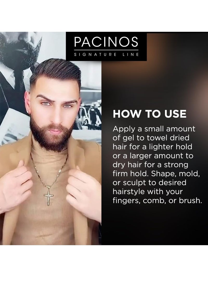 Pacinos Pacinos Hair Gel for Men - Firm Hold with Flexible Styling - High Shine Wet Look Finish - Easy to Rinse Water Based Formula - No Flakes - Suits All Hair Types - Style Stays in Place All Day - 16 oz  - Image 4