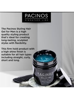 Pacinos Pacinos Hair Gel for Men - Firm Hold with Flexible Styling - High Shine Wet Look Finish - Easy to Rinse Water Based Formula - No Flakes - Suits All Hair Types - Style Stays in Place All Day - 16 oz  - Image 3