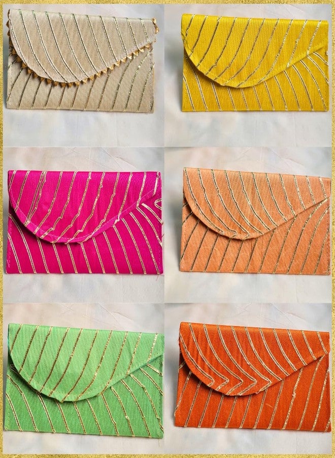 Premium Gota Work Envelope for Weddings & Special Gifts (Pack of 6) | Shagun Lifafa | Festive Money Gift Pouch - Image 4