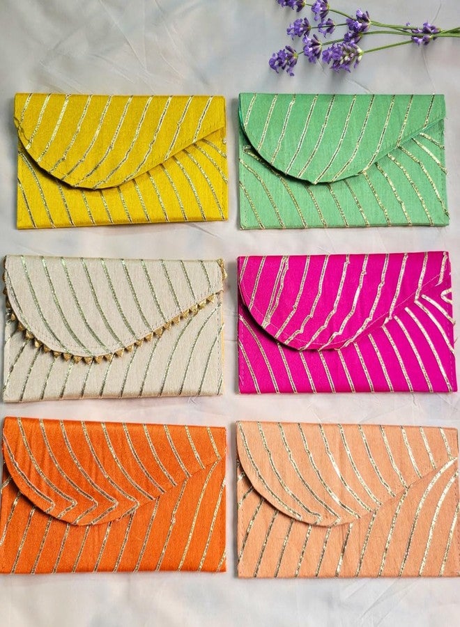 Premium Gota Work Envelope for Weddings & Special Gifts (Pack of 6) | Shagun Lifafa | Festive Money Gift Pouch - Image 2