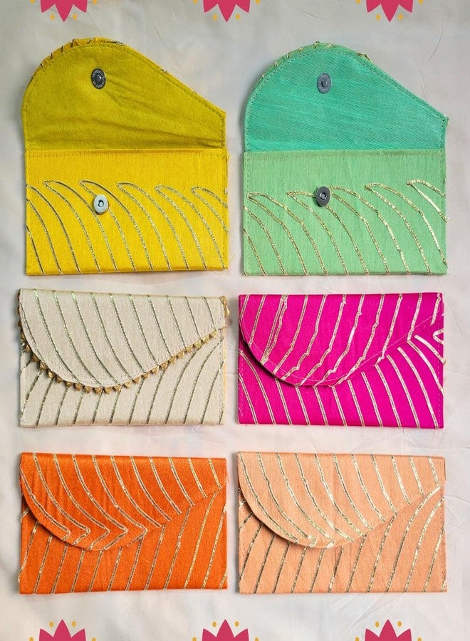 Premium Gota Work Envelope for Weddings & Special Gifts (Pack of 6) | Shagun Lifafa | Festive Money Gift Pouch - Image 3