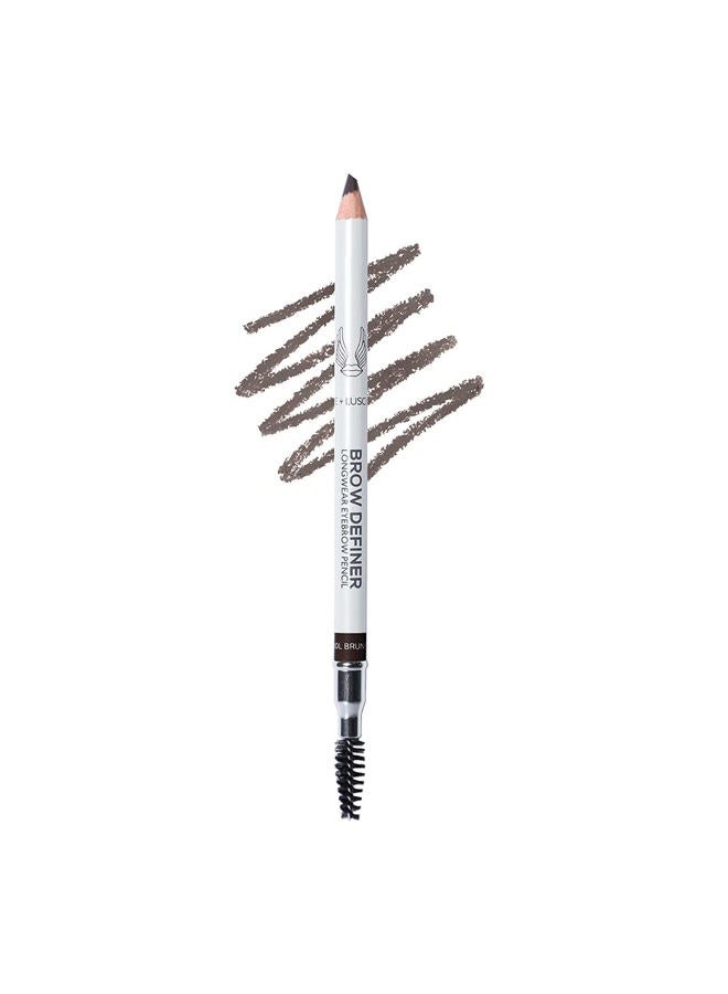 True + Luscious Brow Definer Pencil - Pomade & Powder Combo With Organic Castor Oil - Fills, Shapes Eyebrows - Waterproof - Cool Brunette - Image 1
