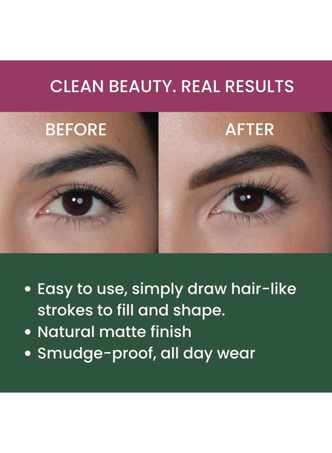 True + Luscious Brow Definer Pencil - Pomade & Powder Combo With Organic Castor Oil - Fills, Shapes Eyebrows - Waterproof - Cool Brunette - Image 3