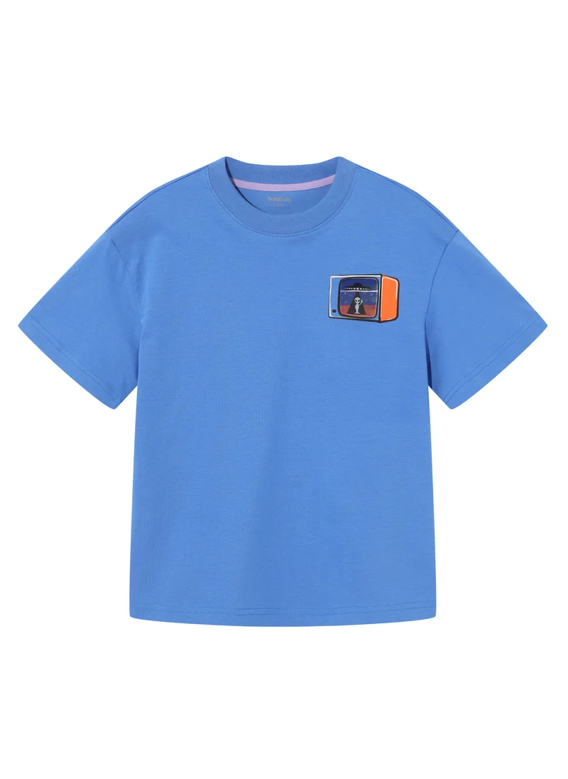 Balabala Kids Boy Round v-neck short-sleeved T-shirt