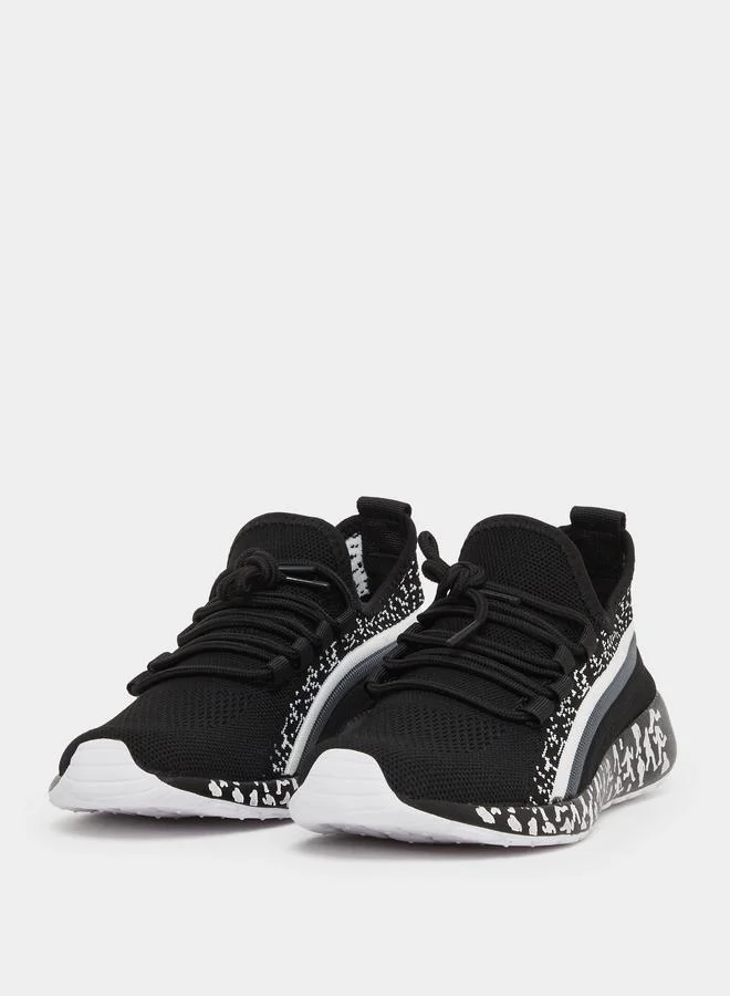 ستايلي Styli Textured Mesh Lace Up Sneakers