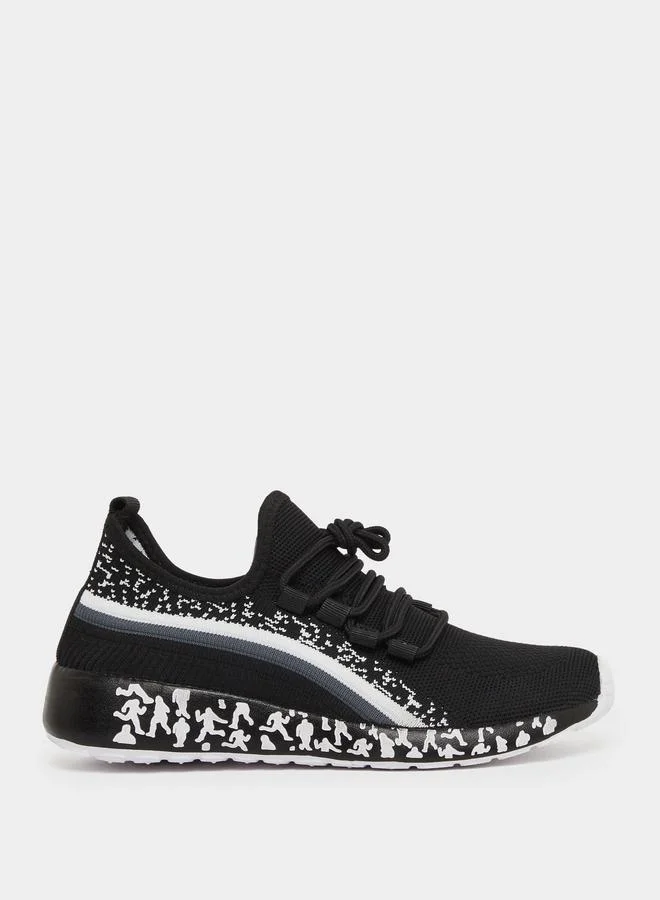 ستايلي Styli Textured Mesh Lace Up Sneakers