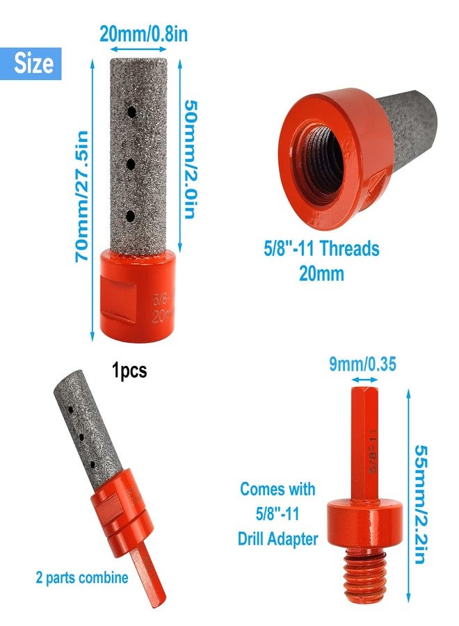 YUANYUU 3PCS Diamond Beveling Chamfer Bits, for Existing Holes Enlarging, Trimming, Diamond Conical Grinder Bit Set Includes a 50 mm Tapered Reamer, a 20 mm Straight Cutter and a Conversion Head, Orange - Image 3