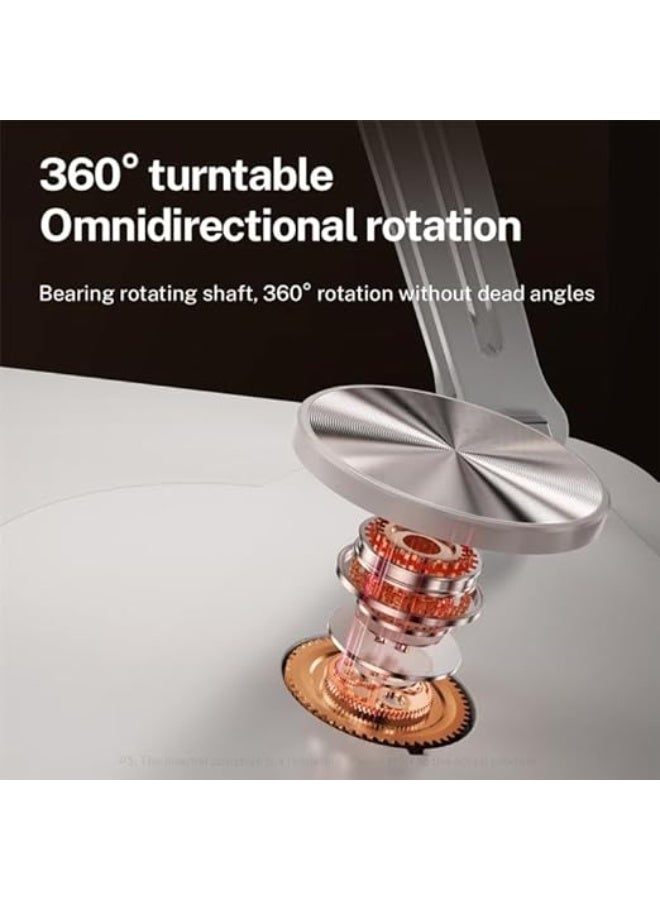 حامل كمبيوتر مكتبي J61 دوار قابل للطي من الستيل الكربوني مقاس 12-17.3 انش، حامل لاب توب V4.1 (فضي) - Image 3