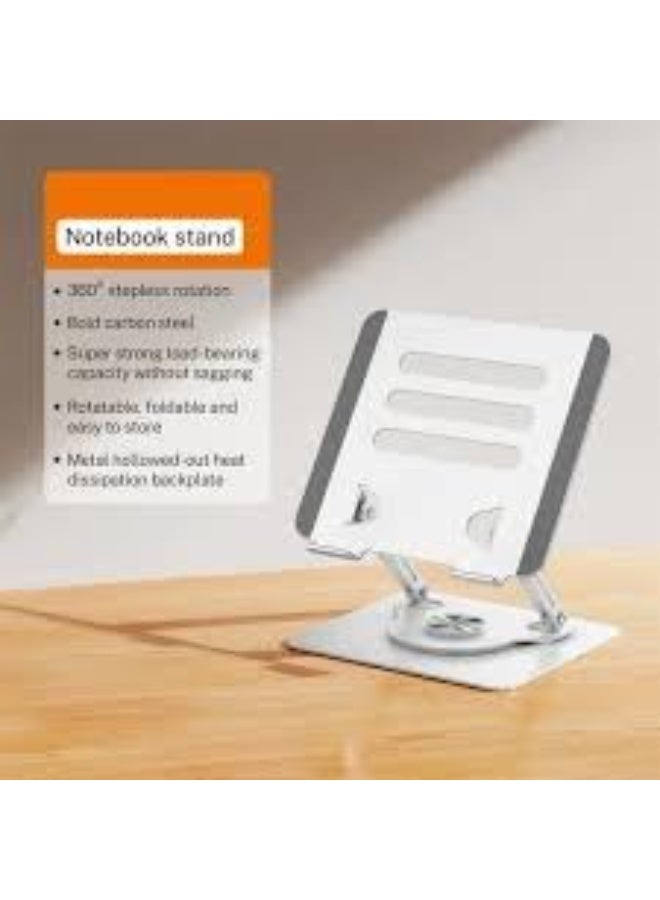 حامل كمبيوتر مكتبي J61 دوار قابل للطي من الستيل الكربوني مقاس 12-17.3 انش، حامل لاب توب V4.1 (فضي) - Image 2